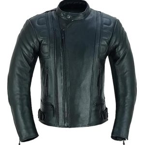 Men’s Motorcycle Leather Jacket – CE Armored, High Protection
