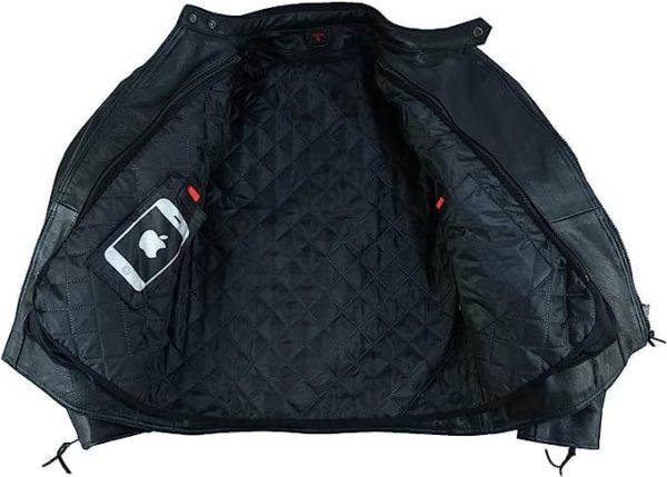 Men’s Motorcycle Leather Jacket – CE Armored, High Protection - Image 3
