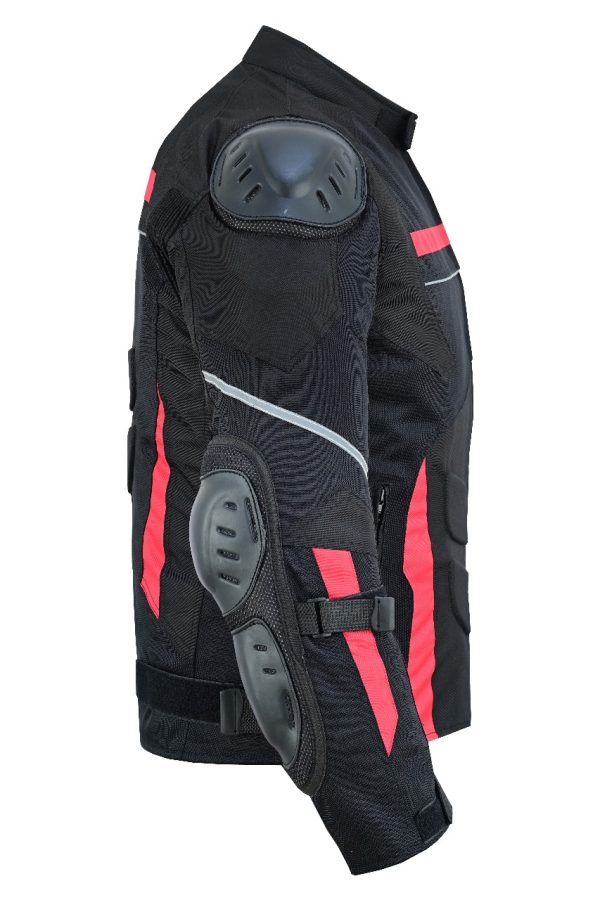 INTAN Men’s Armoured Motorcycle Jacket – Waterproof RED - Image 2