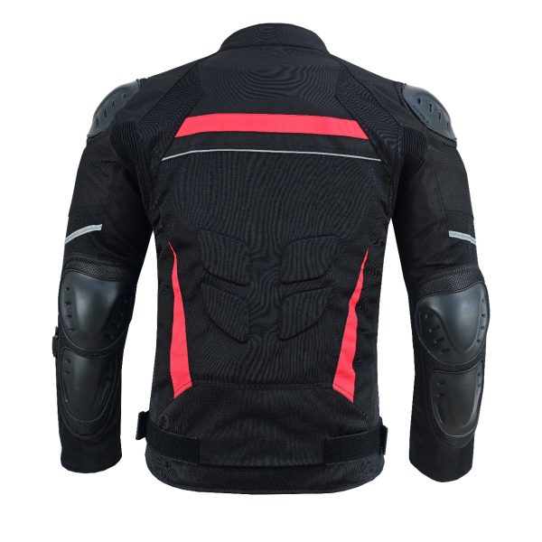 INTAN Men’s Armoured Motorcycle Jacket – Waterproof RED - Image 4