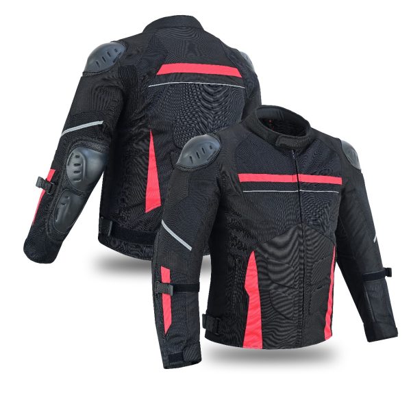 INTAN Men’s Armoured Motorcycle Jacket – Waterproof RED - Image 5