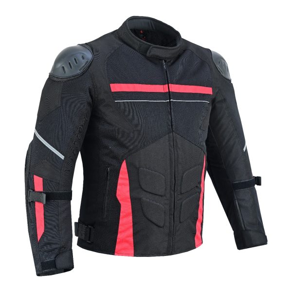 INTAN Men’s Armoured Motorcycle Jacket – Waterproof RED - Image 6