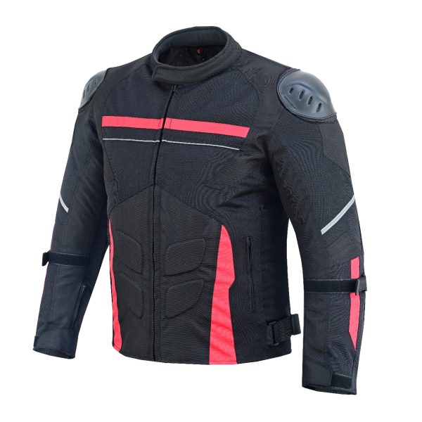 INTAN Men’s Armoured Motorcycle Jacket – Waterproof RED - Image 8