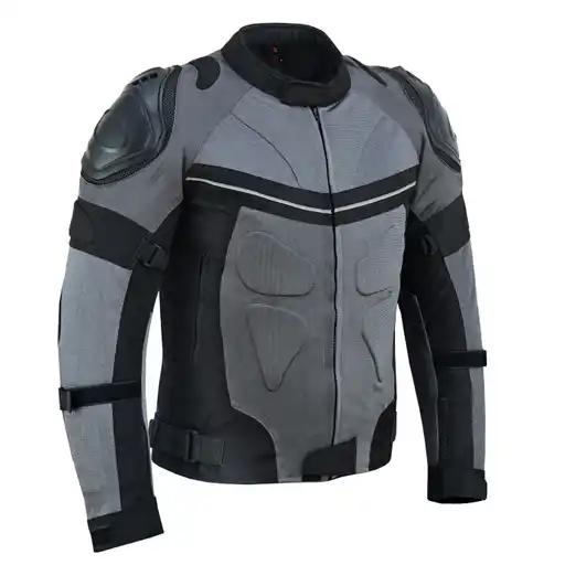 INTAN Men’s Armoured Motorcycle Jacket – Waterproof DARK GREY - Image 2