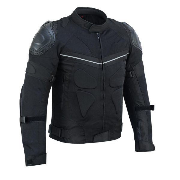 INTAN Men’s Armoured Motorcycle Jacket – Waterproof BLACK - Image 3