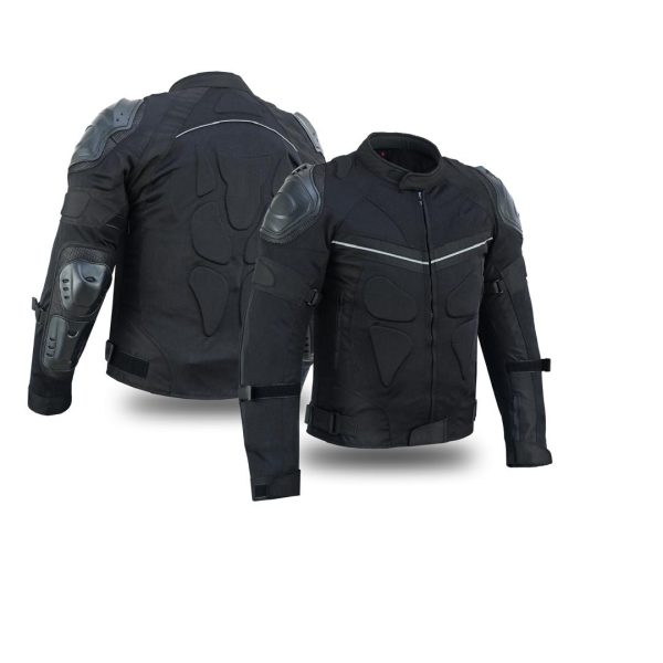 INTAN Men’s Armoured Motorcycle Jacket – Waterproof BLACK - Image 7