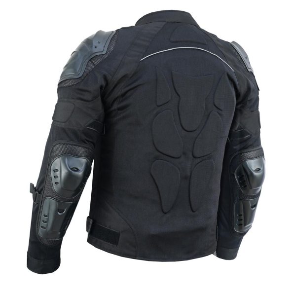 INTAN Men’s Armoured Motorcycle Jacket – Waterproof BLACK - Image 6